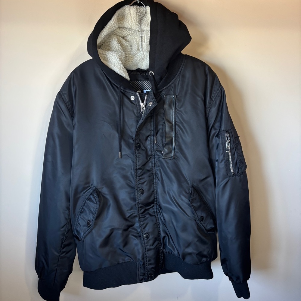 Men's Black Hooded Jacket